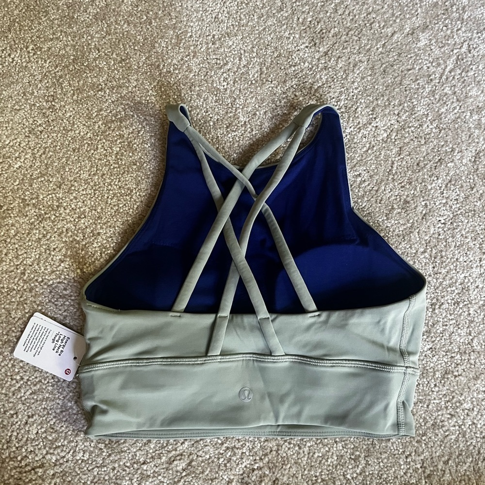 Lululemon Energy Bra High Neck Long Line Rib | Green Fern | 6 - Picture 4 of 4